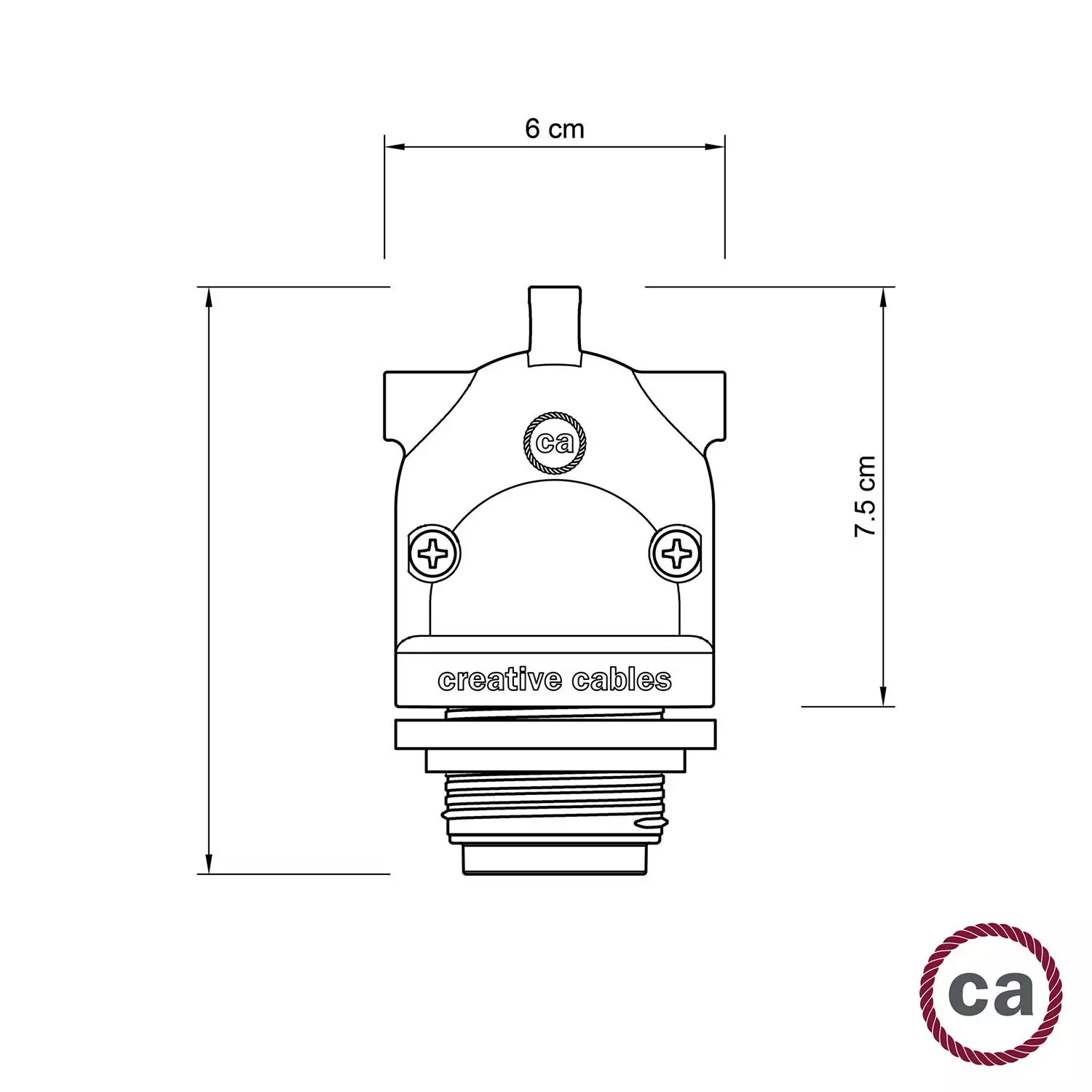 Eiva-2, Lampenfassung mit doppeltem Eingang für den Außenbereich mit IP65 und E27 Anschluss