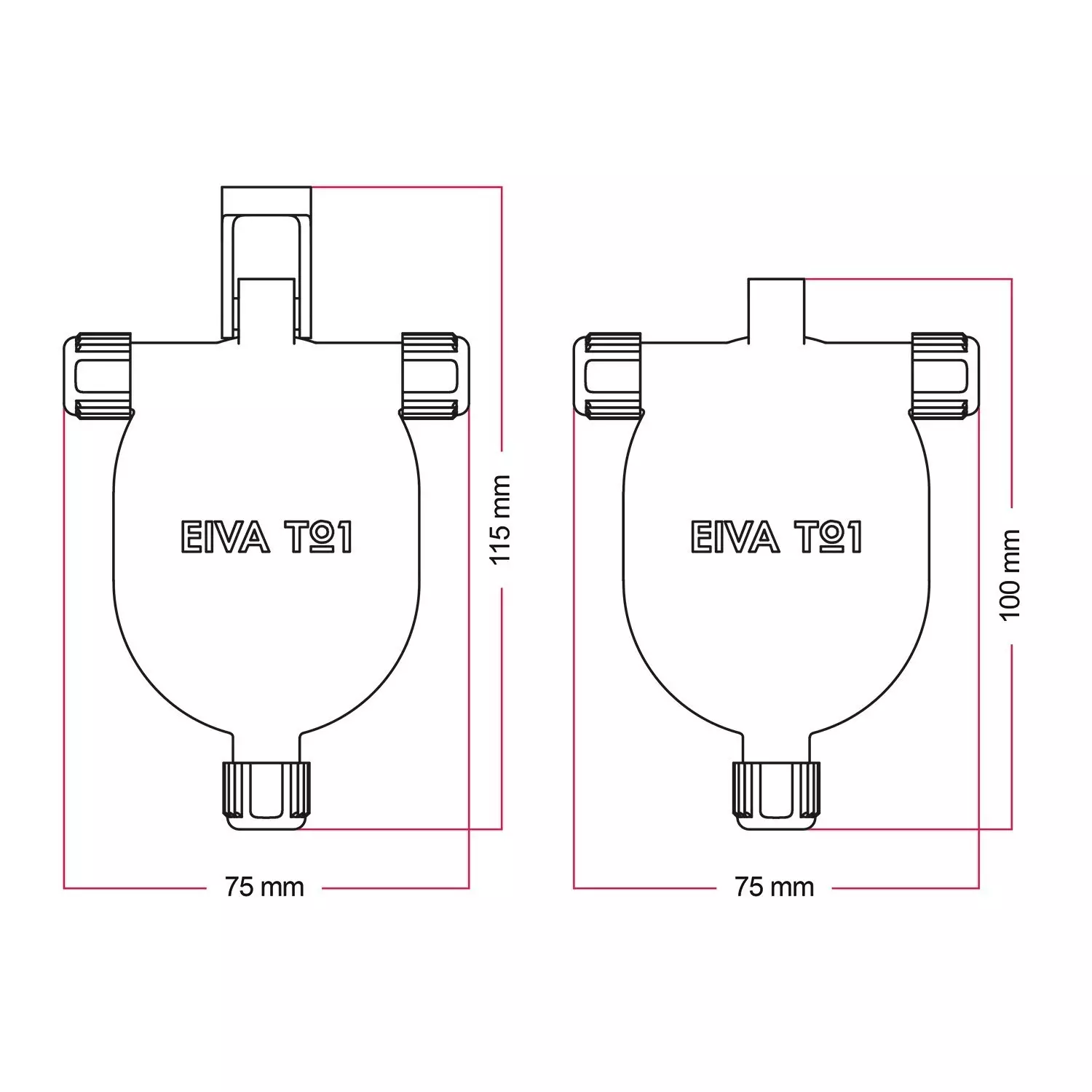 EIVA-3, 3-Wege-Außensteckdose IP65 Snap-In