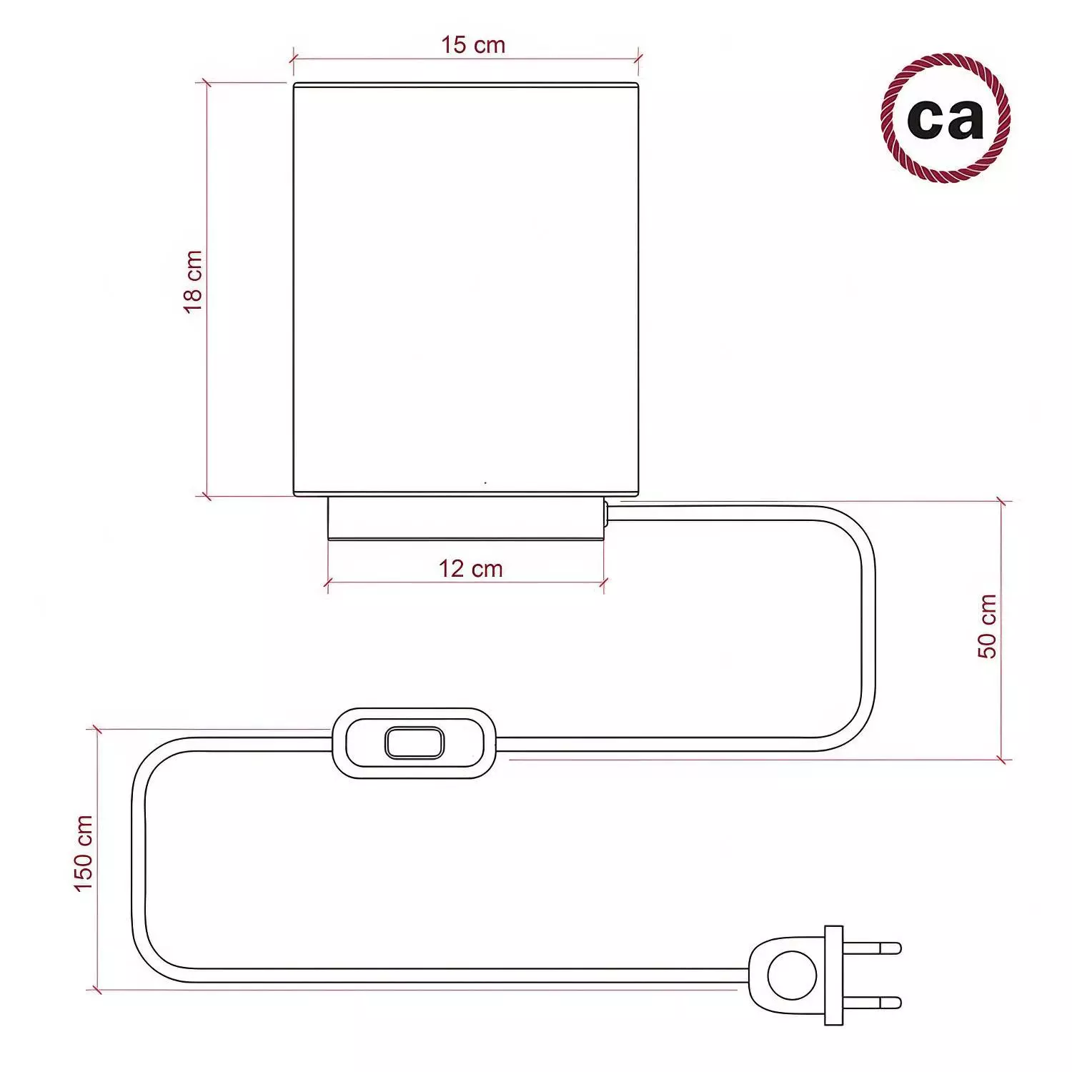 Posaluce aus Metall mit Lampenschirm Cilindro Cinette Petrolio