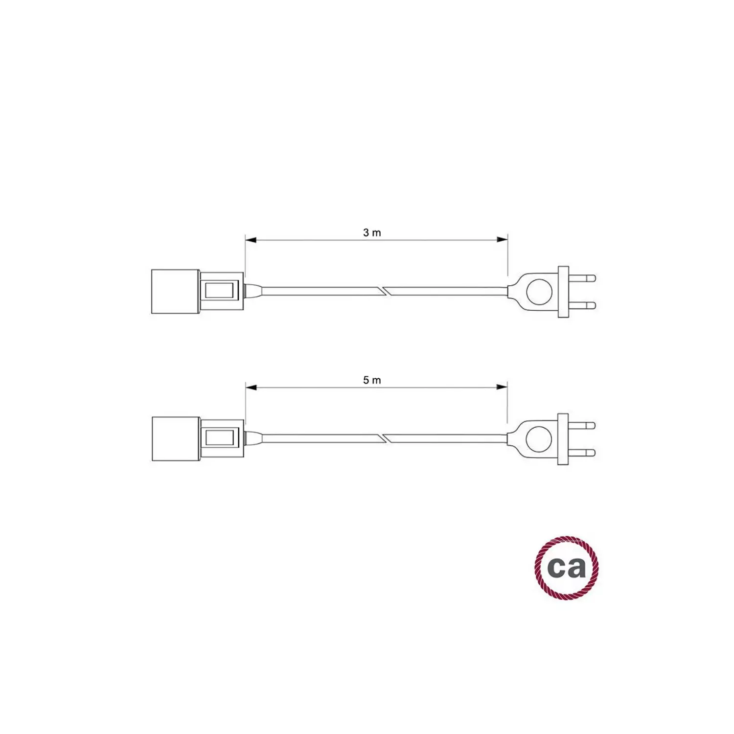 Snake Twisted - Plug-in Leuchte mit geflochtenem Textilkabel