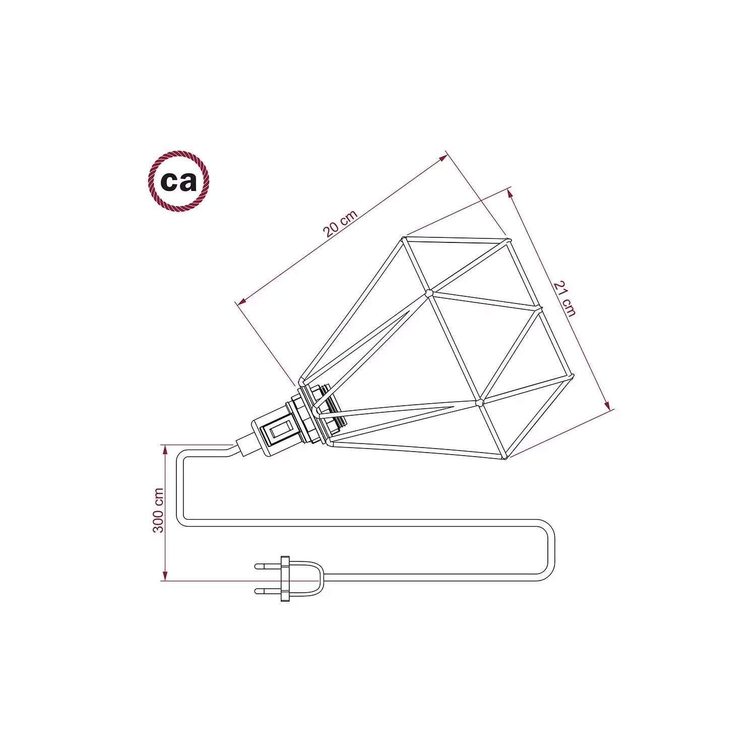 Table Snake - Plug-in Leuchte mit Käfig-Lampenschirm Diamond