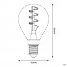 LED Glühbirne Golden Carbon Line Spiral-Filament Mini Globe G45 2,2W 136Lm E14 1800K Dimmbar - C02