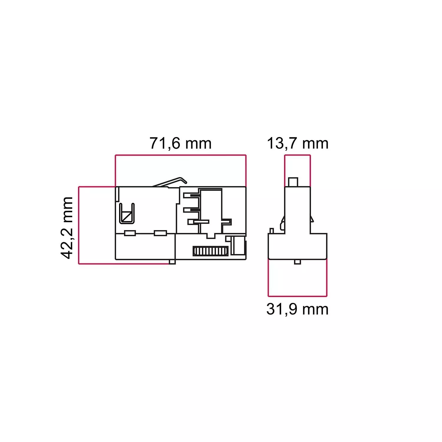 Stucchi-Adapter für 3-Phasen-Stromschienen - für Aufhängung