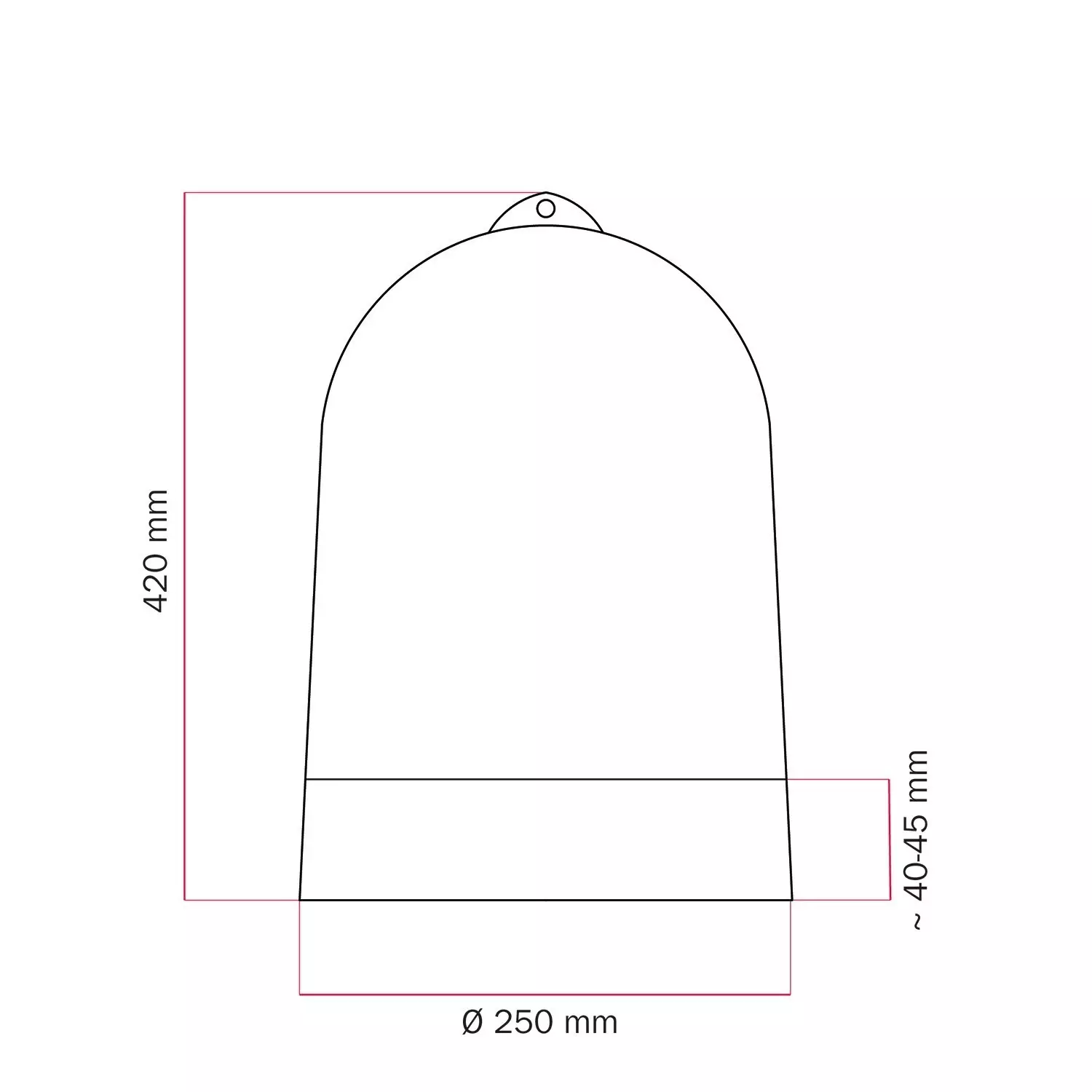 Campana XL zweifarbiger Lampenschirm aus Keramik, Kollektion Materia - Made in Italy