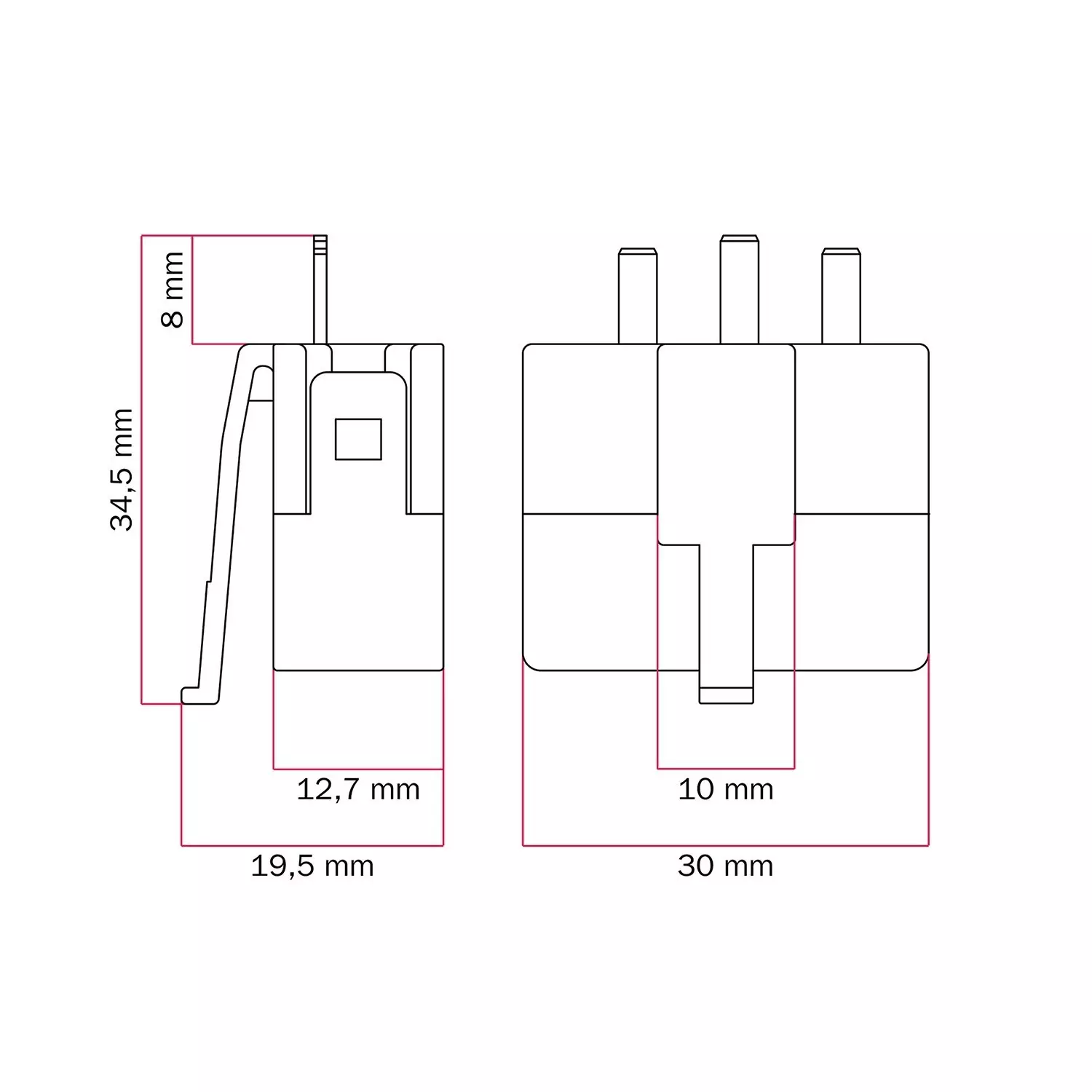 DCL-Leuchtenstecker 2P+E