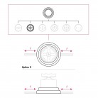 Schalter/Umschalter-Kit mit Knauf und Basis aus weißem Porzellan