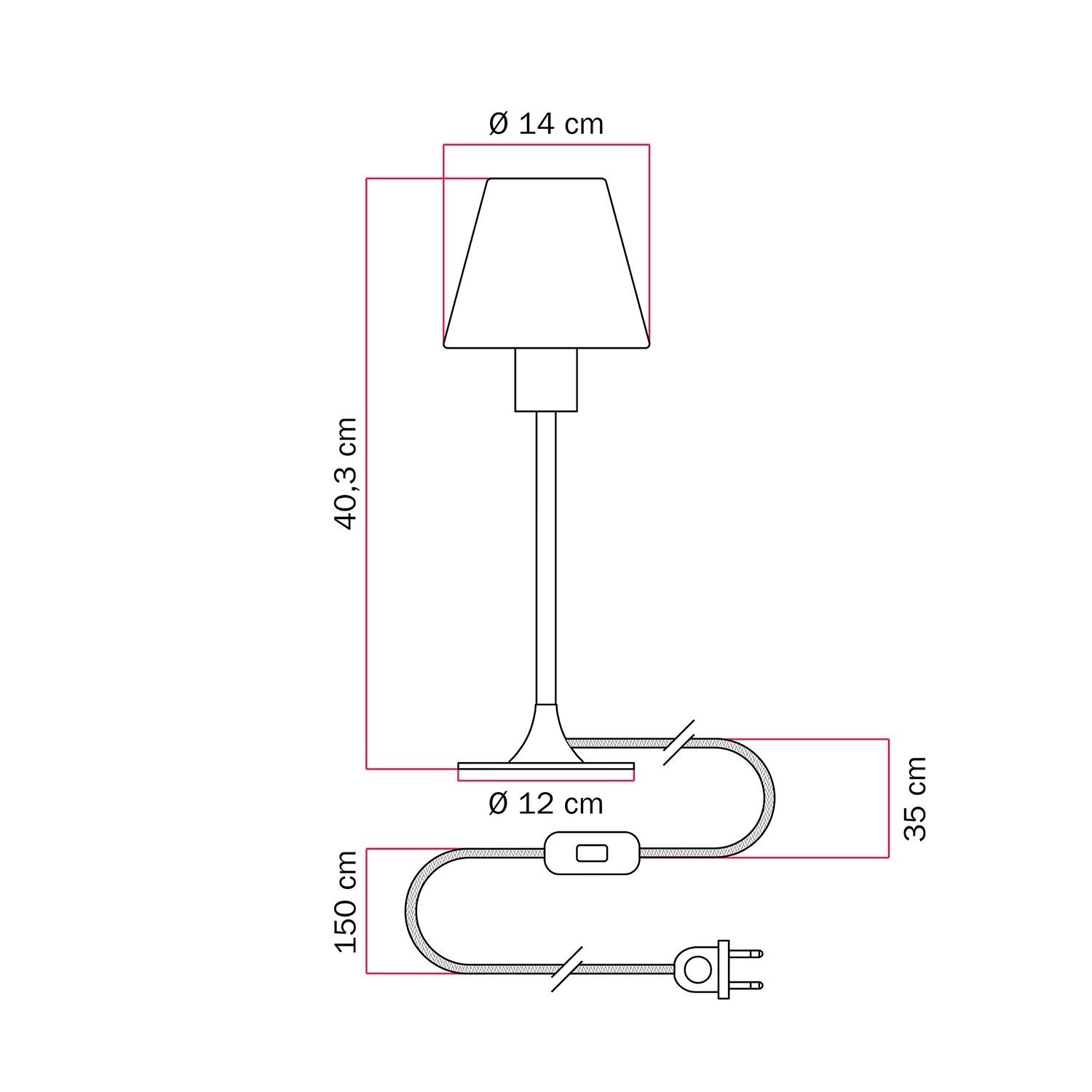 MAG-Y Tischleuchte mit rundem Metallsockel und Schirm