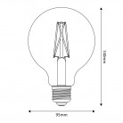 LED Glühbirne mit Porzellan-Effekt CRI 95 G95 12W 1521Lm E27 2700K Dimmbar - P08