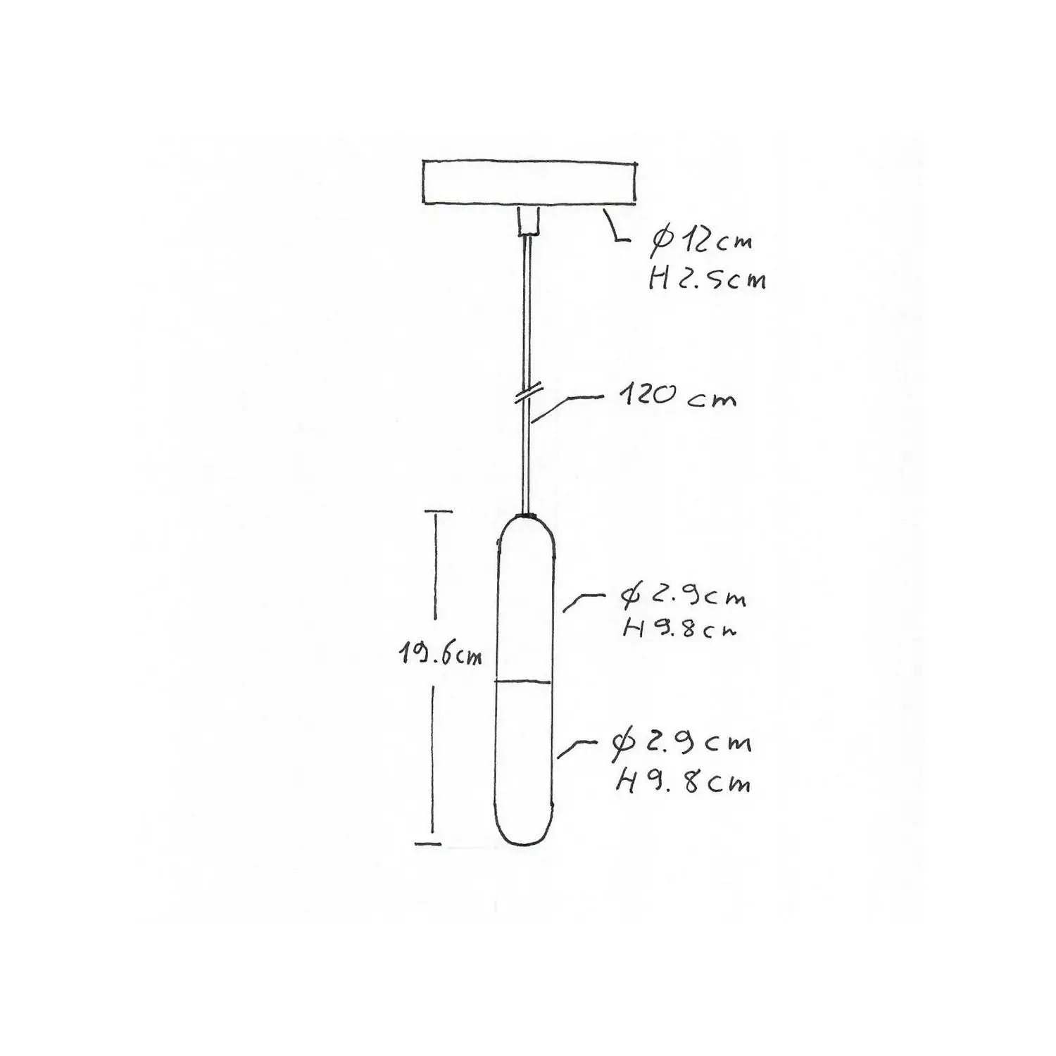 Pendelleuchte inklusive Glühbirne, Textilkabel, E14 P-Light Lampenfassung und Metall-Zubehör - Made in Italy