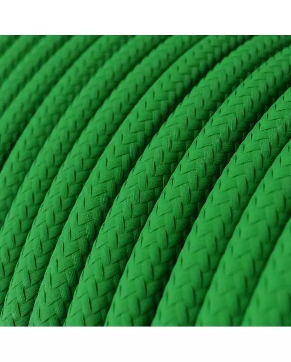 Textilkabel, grasgrün glänzend - Das Original von Creative-Cables - RM06 rund 2x0,75mm / 3x0,75mm