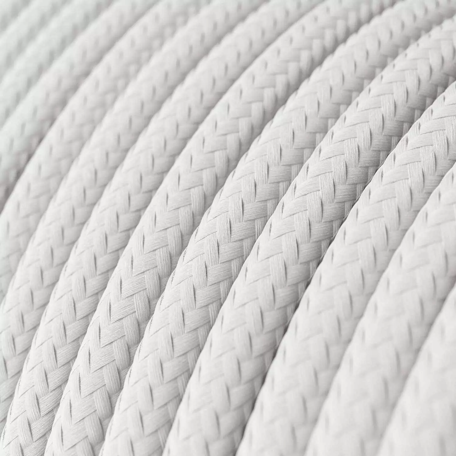 Textilkabel, lichtweiß glänzend - Das Original von Creative-Cables - RM01 rund 2x0,75mm / 3x0,75mm