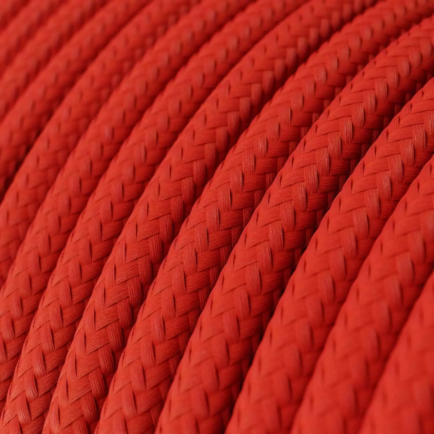 Textilkabel, feuerrot glänzend - Das Original von Creative-Cables - RM09 rund 2x0,75mm / 3x0,75mm