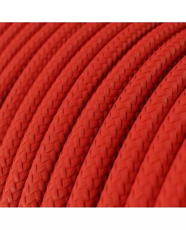 Textilkabel, feuerrot glänzend - Das Original von Creative-Cables - RM09 rund 2x0,75mm / 3x0,75mm