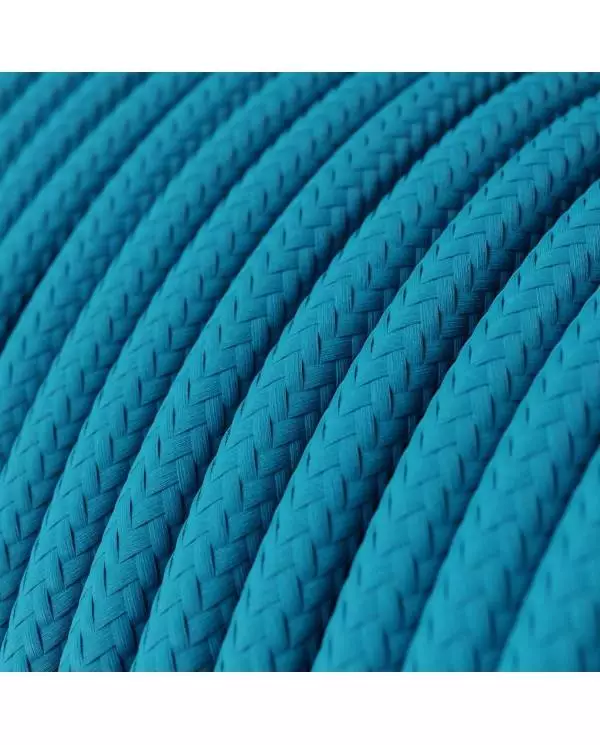 Textilkabel, cyanblau glänzend - Das Original von Creative-Cables - RM11 rund 2x0,75mm / 3x0,75mm