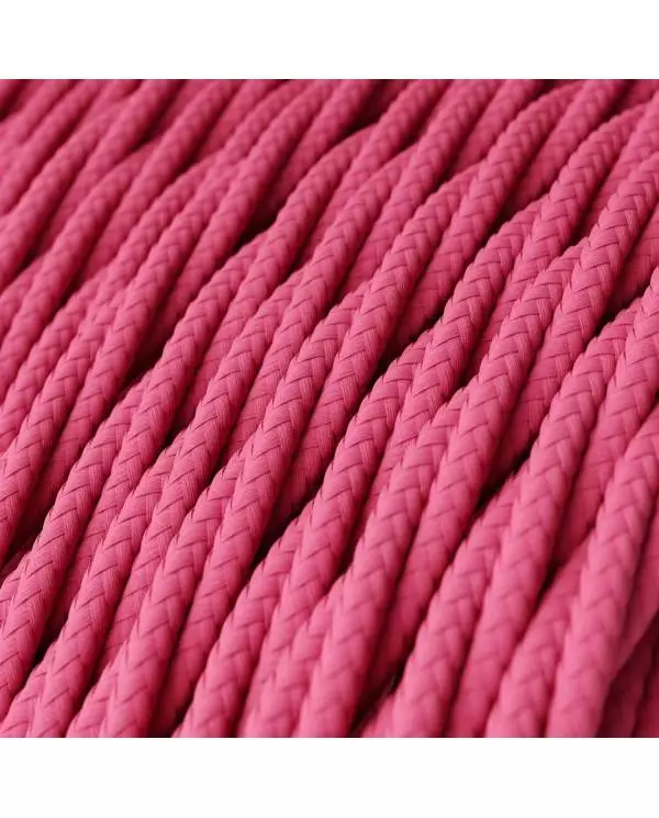 Textilkabel, fuchsienrosa glänzend - Das Original von Creative-Cables - TM08 geflochten 2x0.75mm / 3x0.75mm