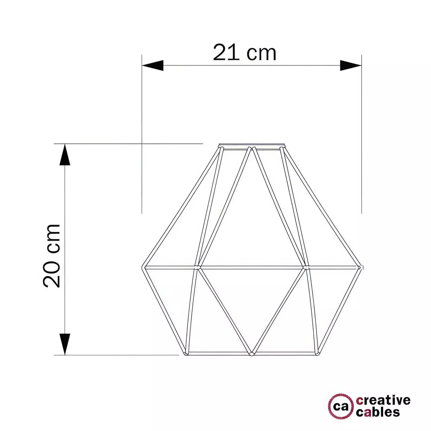 Diamantförmiger Lampenschirmkäfig aus Metall mit E27-Anschluss