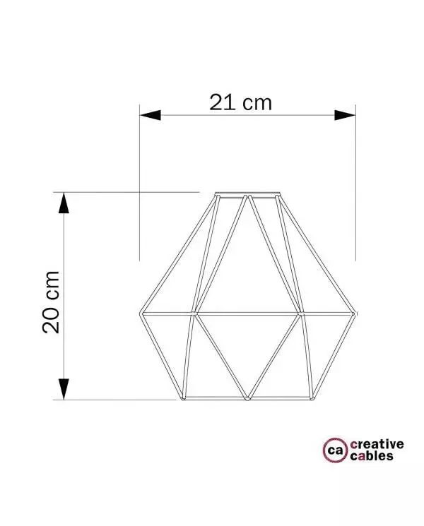 Diamantförmiger Lampenschirmkäfig aus Metall mit E27-Anschluss