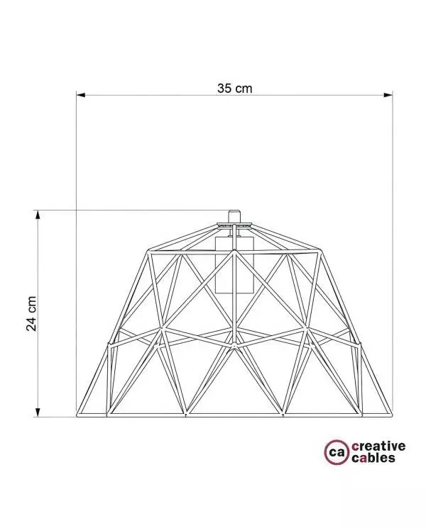 Lampenschirmkäfig Dome XL aus Metall mit E27-Fassung