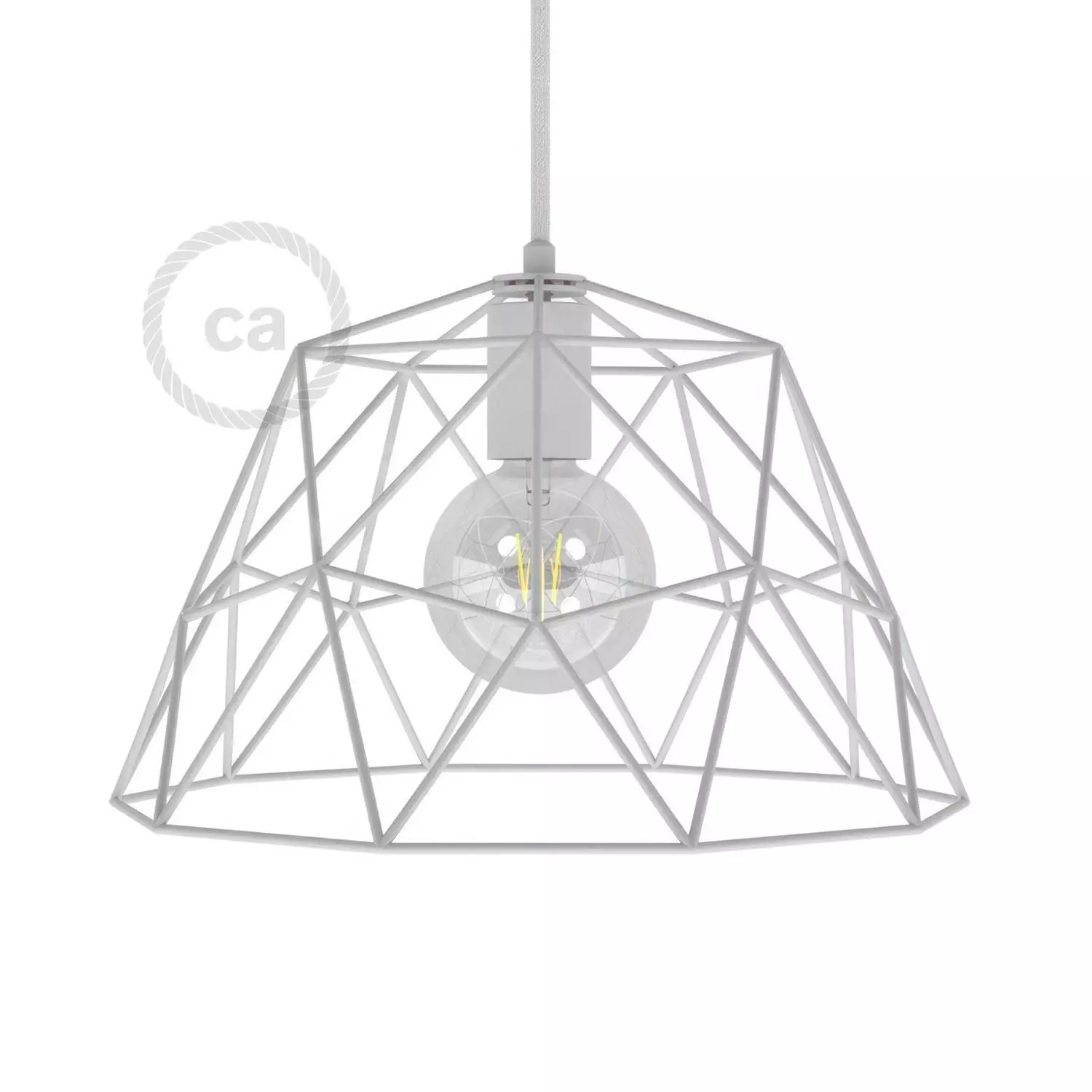 Lampenschirmkäfig Dome XL aus Metall mit E27-Fassung