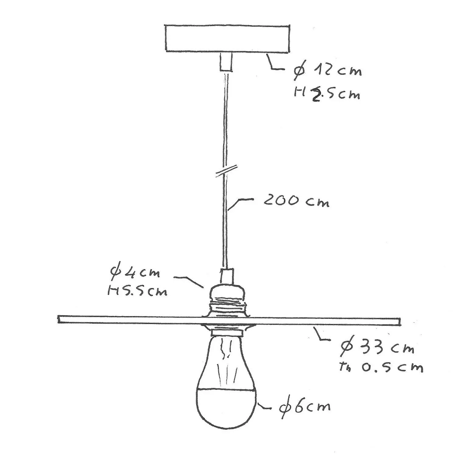 Pendelleuchte inklusive Glühbirne, Textilkabel, doppelseitigem UFO-Lampenschirm aus Holz und Metall-Zubehör - Made in Italy