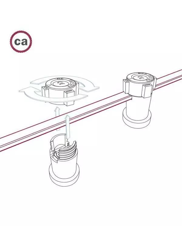 E27 thermoplastische Lampenfassung für Lampenschirme und Lumet Lichterketten in Schwarz mit Doppelklemmring