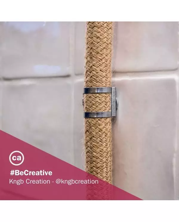 Creative-Tube, Durchmesser 20 mm, verkleidet in RN06 Jute, mit modularer Kabelkanal