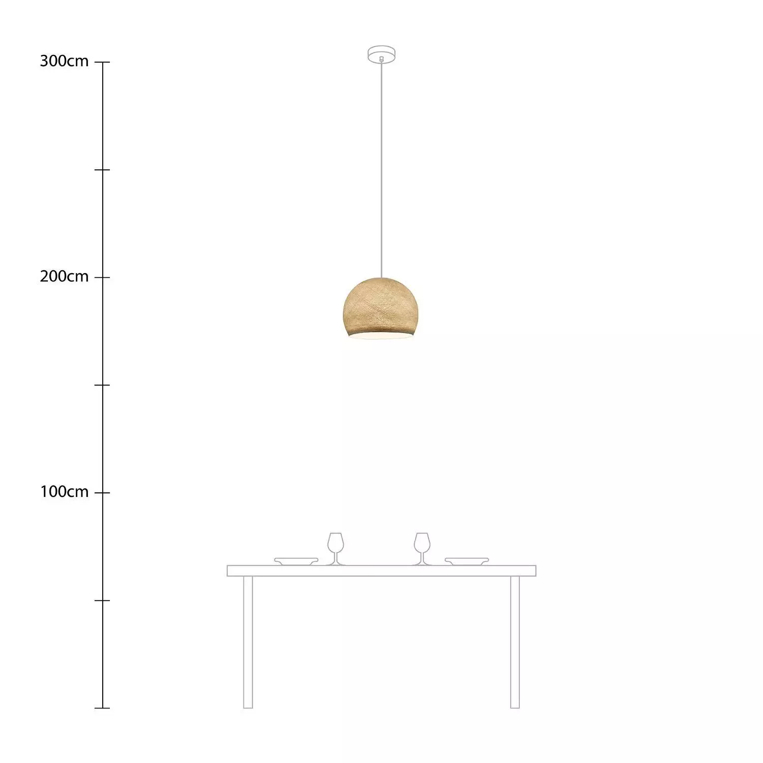 Pendelleuchte mit kuppelförmigem Lampenschirm Cupola