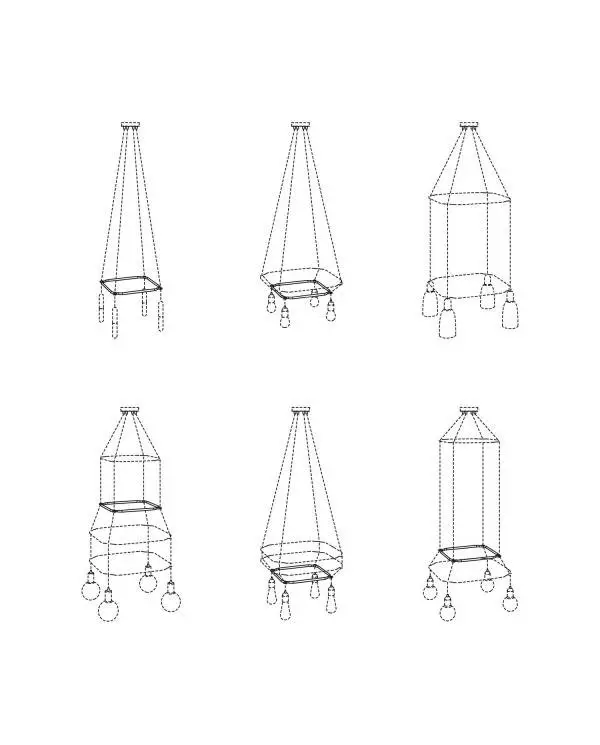 Cage Quadratform - Struktur für Deckenleuchten