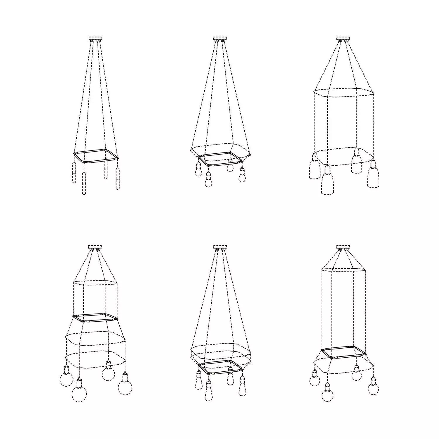 Cage Quadratform - Struktur für Deckenleuchten