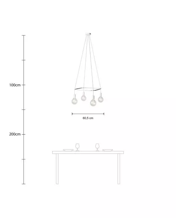 Deckenleuchte Cage Globe mit 4 Aufhängungen