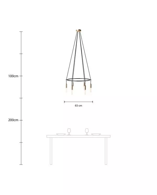 Deckenleuchte Cage P-Light mit 6 Aufhängungen