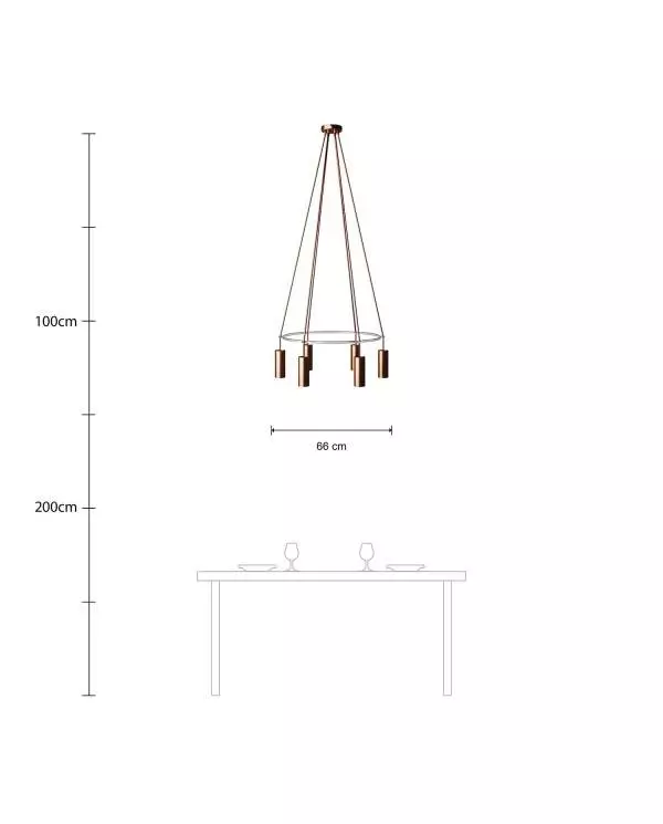 Deckenleuchte Cage Tub-E14 mit 6 Aufhängungen