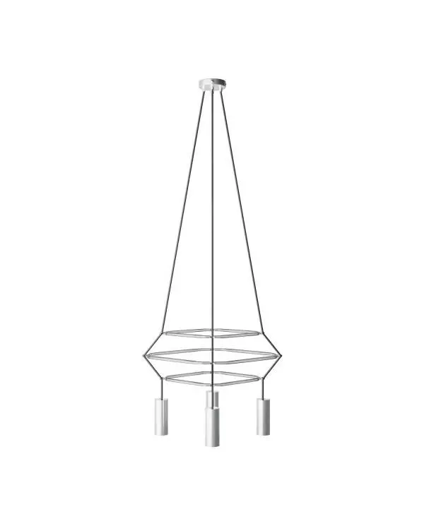 Deckenleuchte 3 Cage Tub-E14 mit 4 Aufhängungen